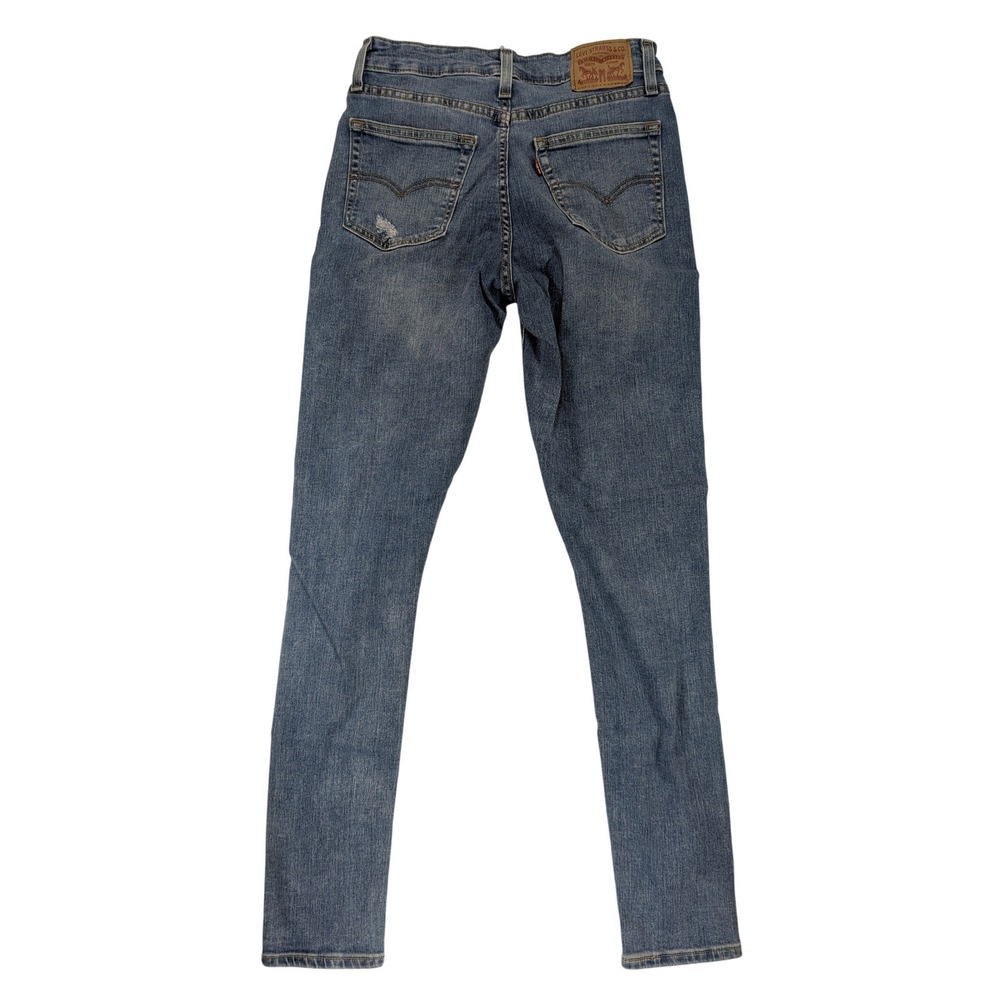 Levis 721 Jeans Women 27 Blue Denim High Rise Skinny Stretch Distressed Chic 90s - Picture 3 of 12